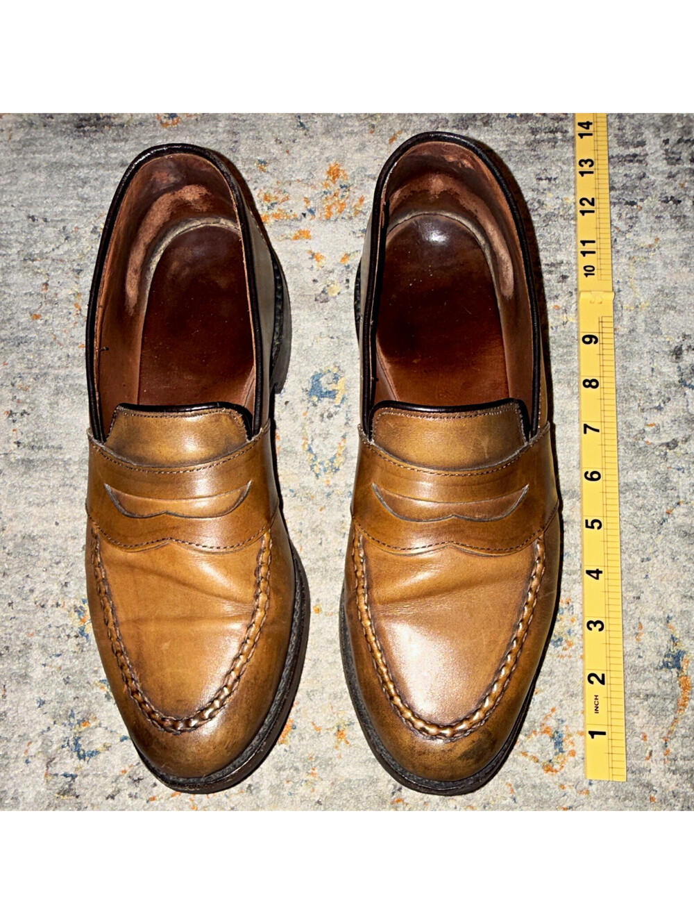 Allen Edmonds Men’s Brown Leather Penny Loafer Slip-On Almond Toe 8D 4838
